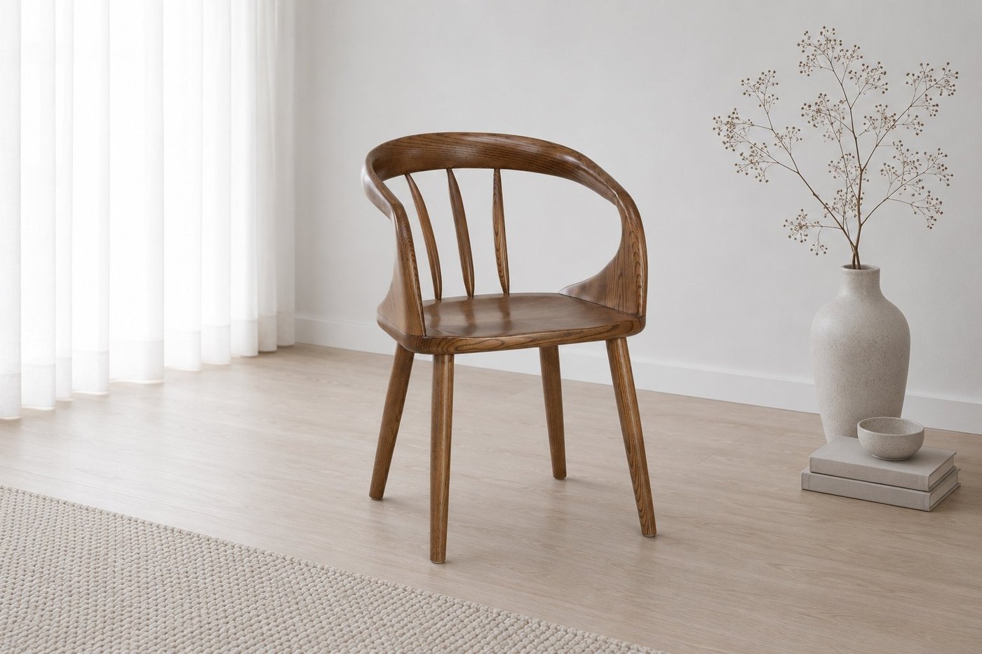 Reed Walnut — Dining Armchair