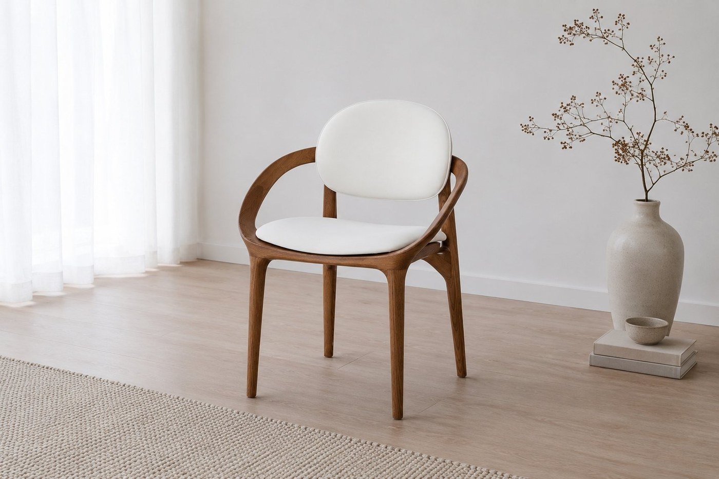 Wave Walnut — Dining Armchair