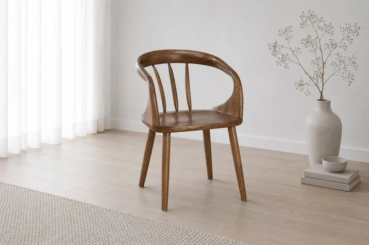 Reed Walnut — Dining Armchair