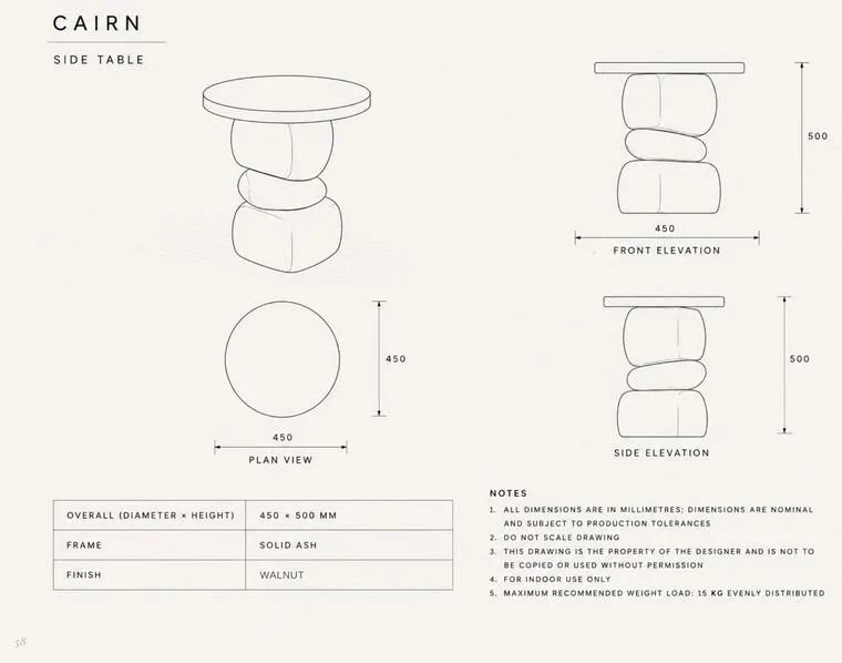 Cairn dimension drawing